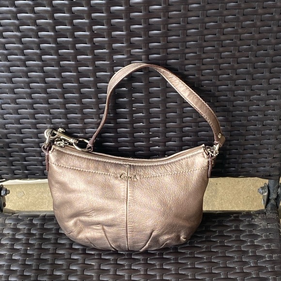 Coach Pewter Leather Shoulder Bag - Picture 1 of 12